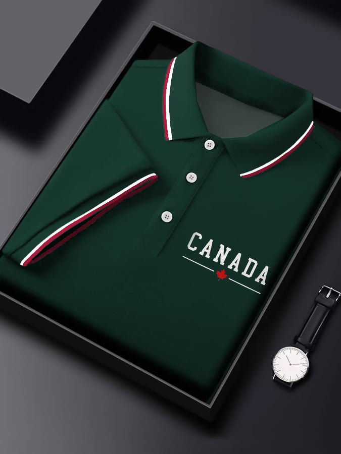 Casual Canadian Contrast Polo para hombre
