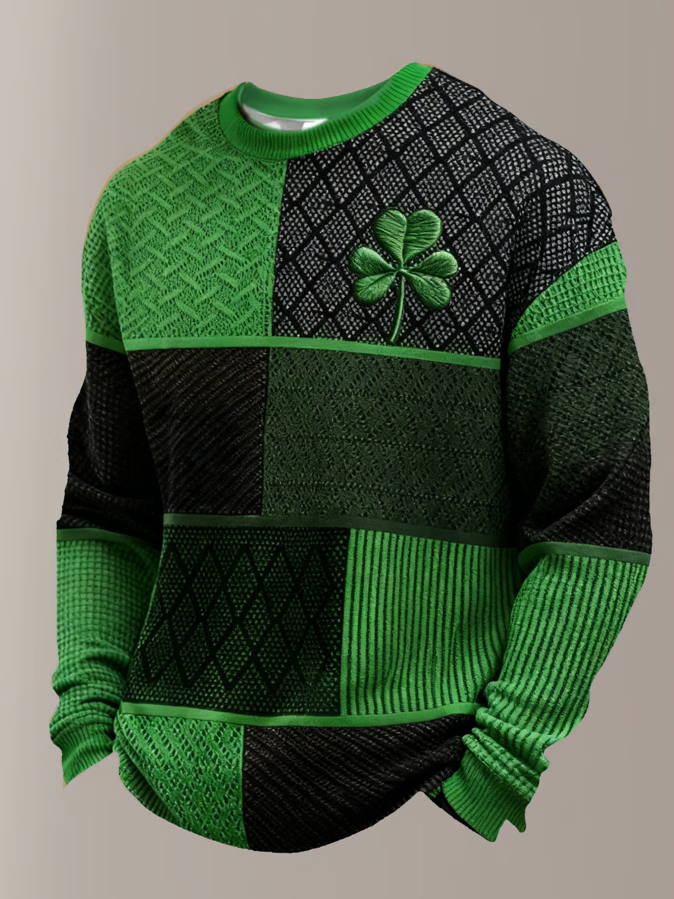 Camiseta retro Irish St. Patrick's Day Irish estampado de manga larga para hombre