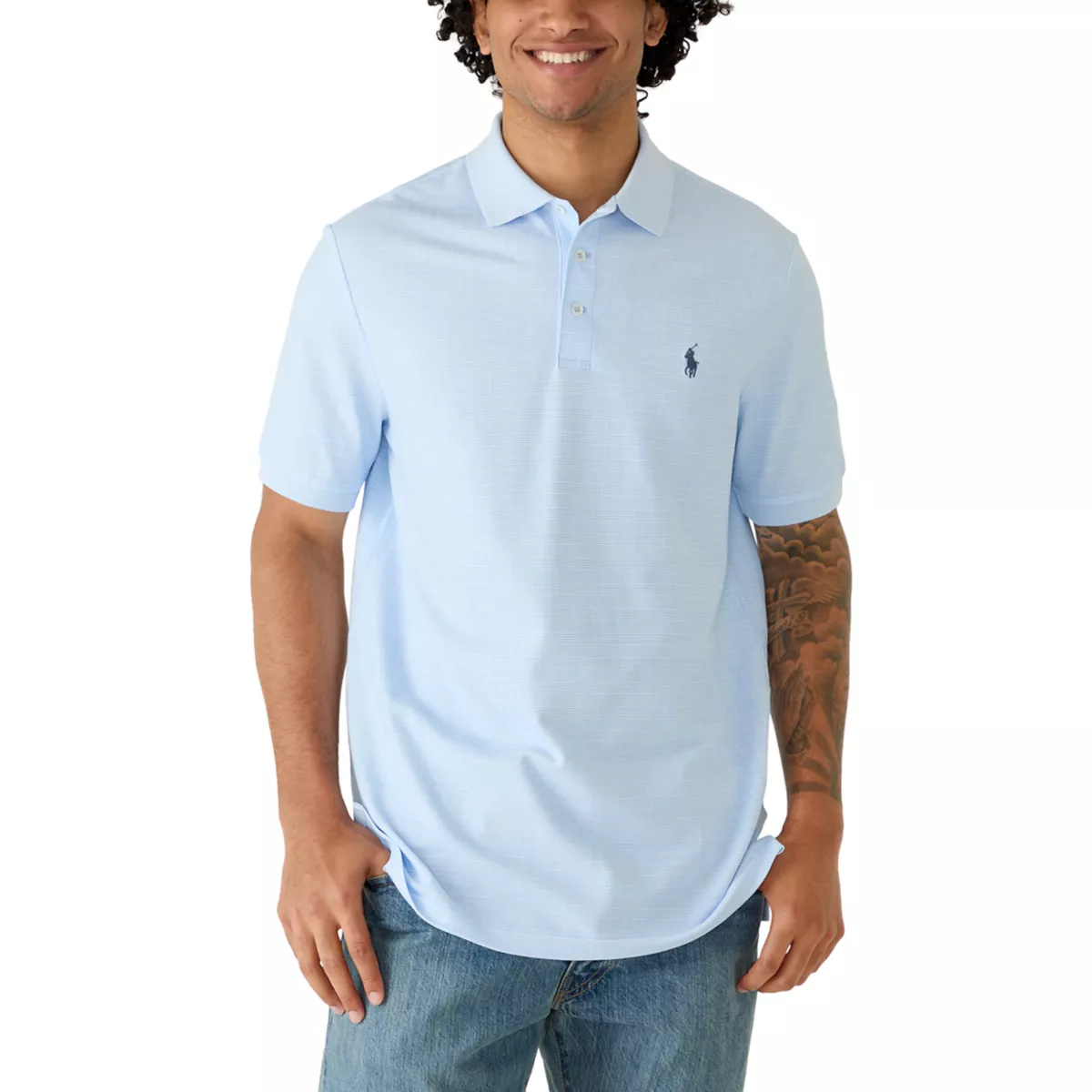 Men's Classic Fit Stretch Mesh Polo Shirt - 1