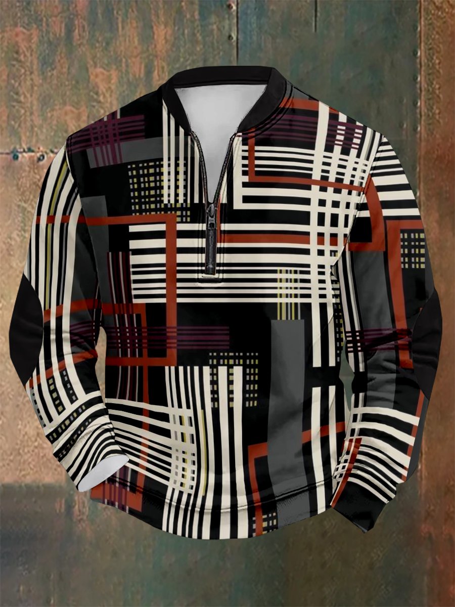 Sudadera vintage geométrico Style estampado para hombre