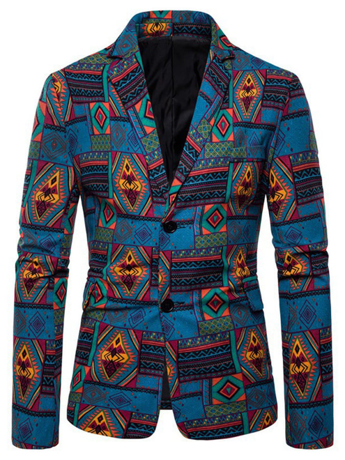 Saco Western Style estampado Patchpara trabajo Design de manga larga para hombre
