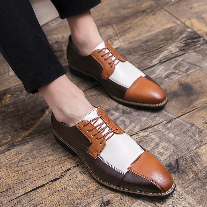Zapatos Patchpara trabajo formal ejecutivo casual cuero para hombre