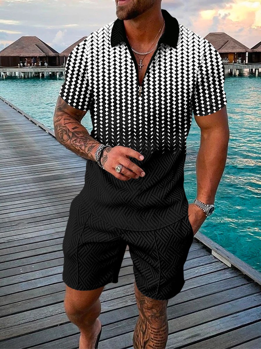 Camisa polo casual Gradient Two Piece para hombre