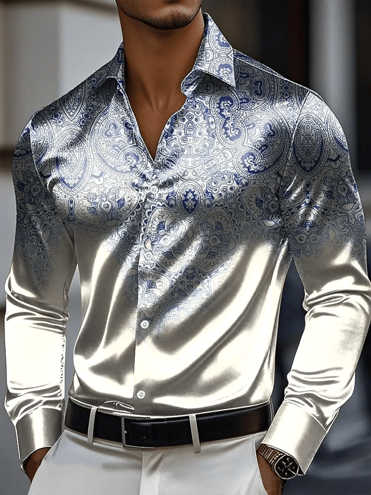 Camisa vintage de manga larga para hombre