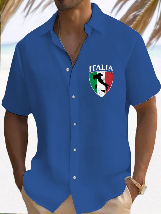 "Italy" estampado resorcamiseta para hombre