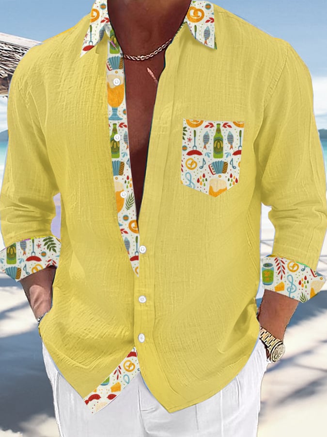 Casual Vacation Contrasting Princamiseta para hombre