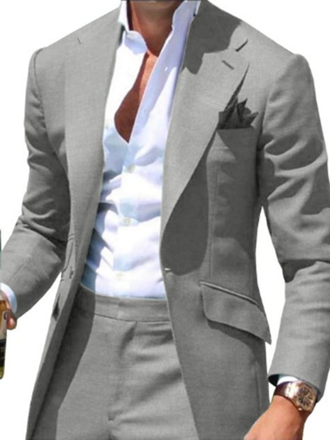 Ejecutivo Double Breasted Side Suit Two-Piece Suit para hombre