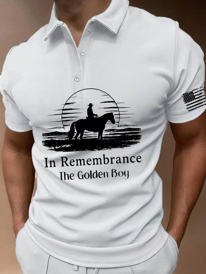 Camisa polo clásico ejecutivo Logo Button de manga corta para hombre