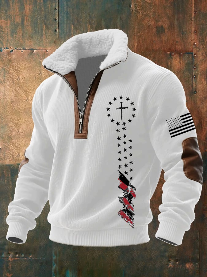 Sudadera casual Faith retro texturizado para hombre