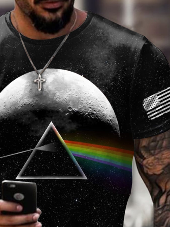 Camiseta retro Artemis II Dark Side Of The Moon estampado para hombre