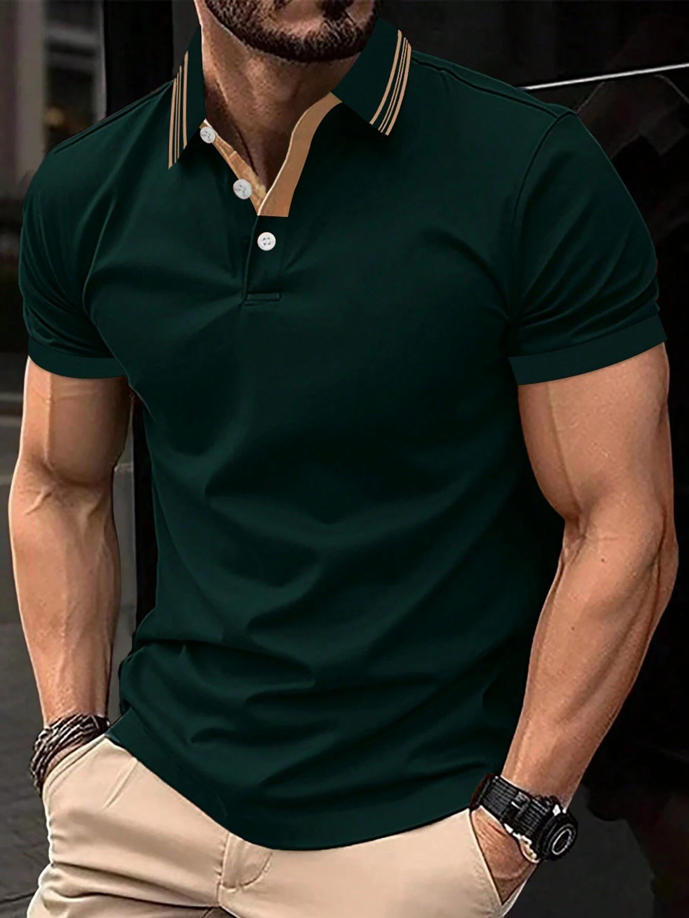 Camisa polo casual para hombre