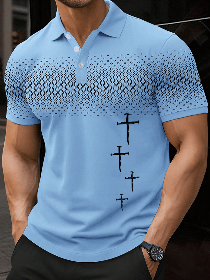 Camisa polo Faith estampado casual para hombre