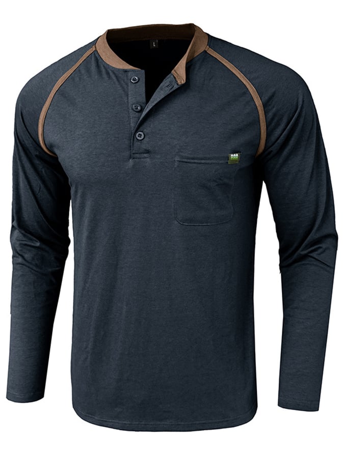Camisa polo Sports casual Raglan Sleeve Half Button