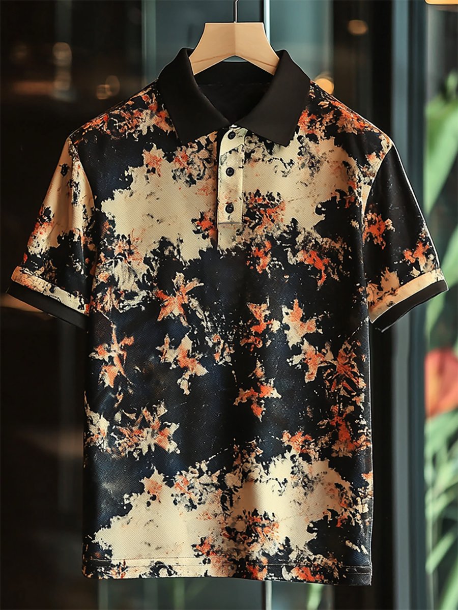 Camisa polo ejecutivo casual Button de manga corta para hombre