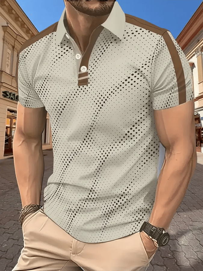 Camisa polo Golf casual estampado casual para hombre