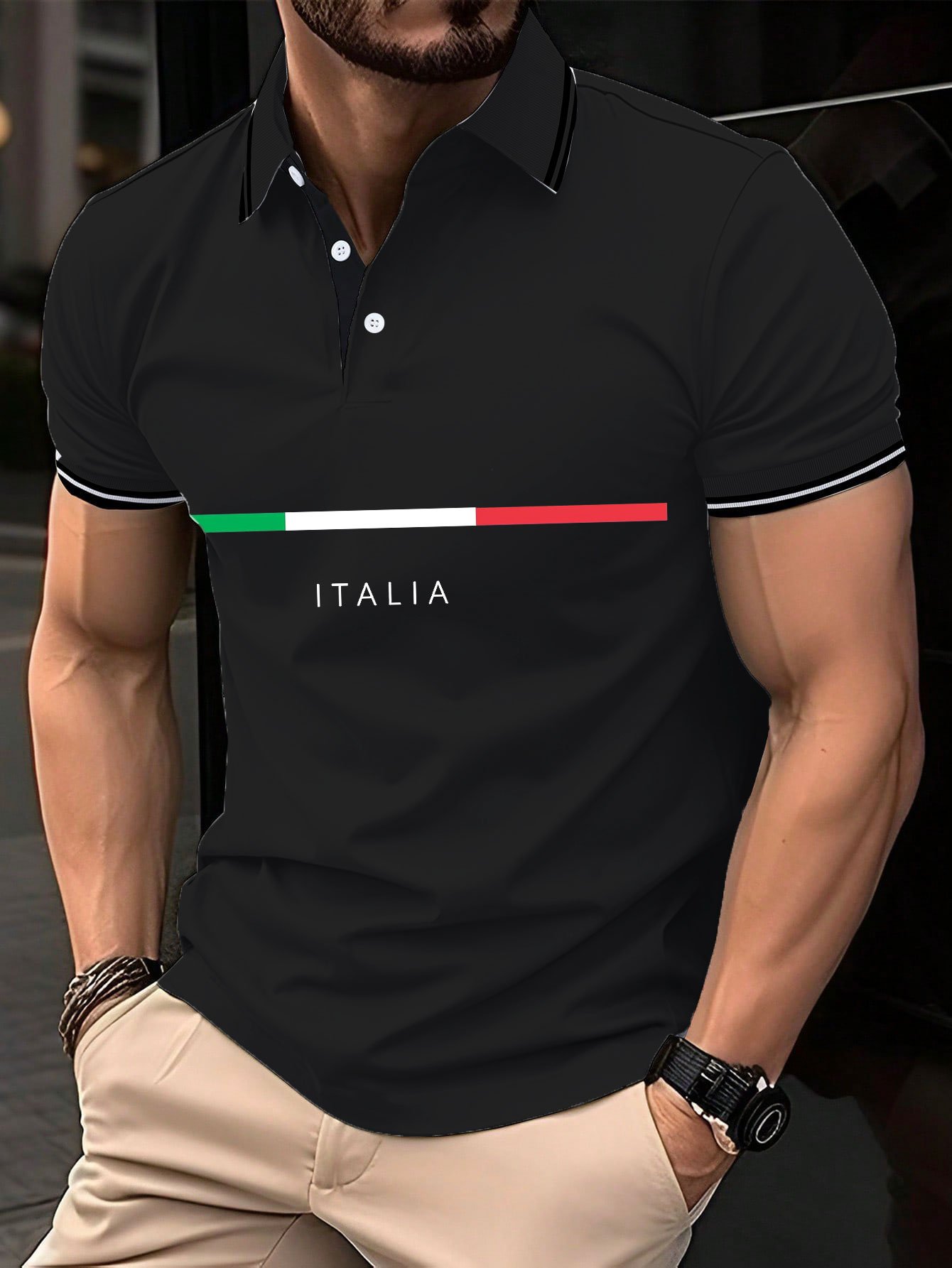 Camisa polo "Italy" estampado para hombre