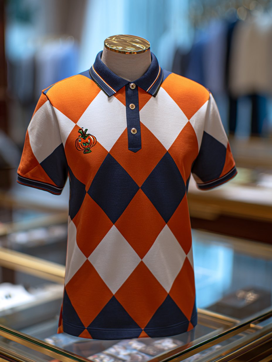 Camisa polo Holiday Check casual de manga corta para hombre
