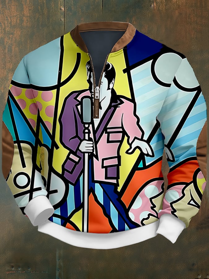 Sudadera vintage Music Superstar estampado para hombre