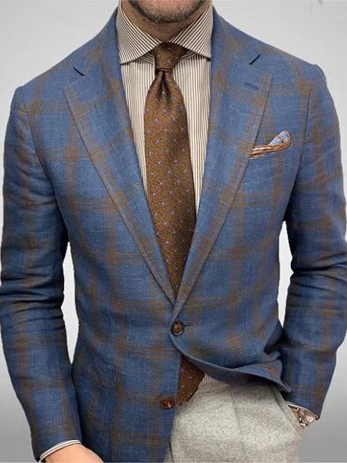 Chaqueta Checkered Gentleman ejecutivo Suit