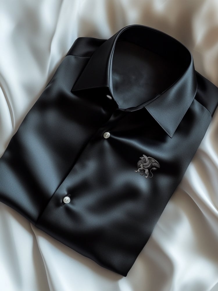 Camisa ejecutivo casual Logo solapa de manga corta para hombre