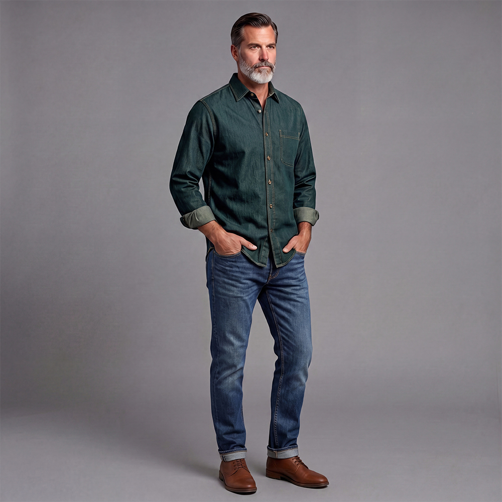 Chaqueta casual Denim camisa For Men