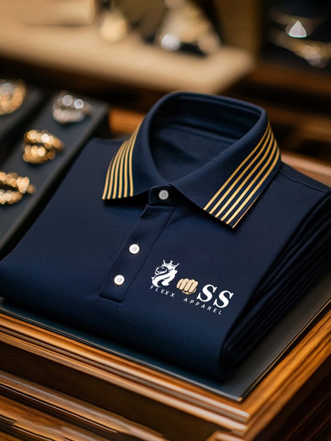 Camisa polo ejecutivo casual estampado para hombre