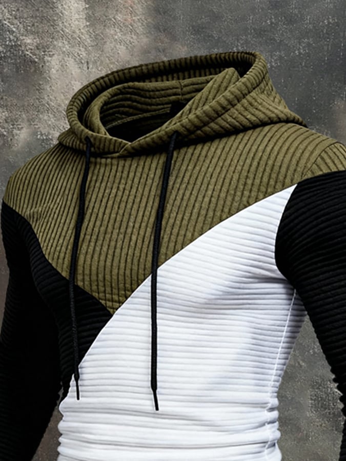 Sudadera elegantee Color-Blocked Hooded para hombre