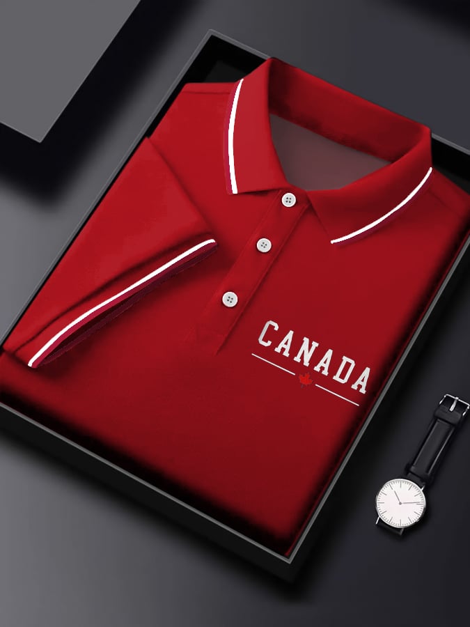 Casual Canadian Contrast Polo para hombre