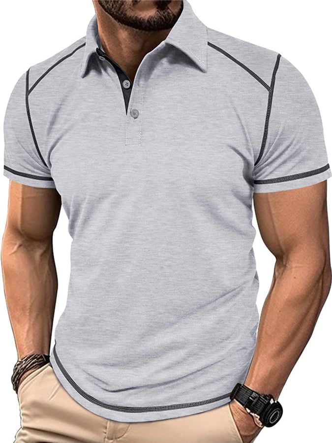 Camisa polo en bloques de coloring Polo cuello de manga corta para hombre
