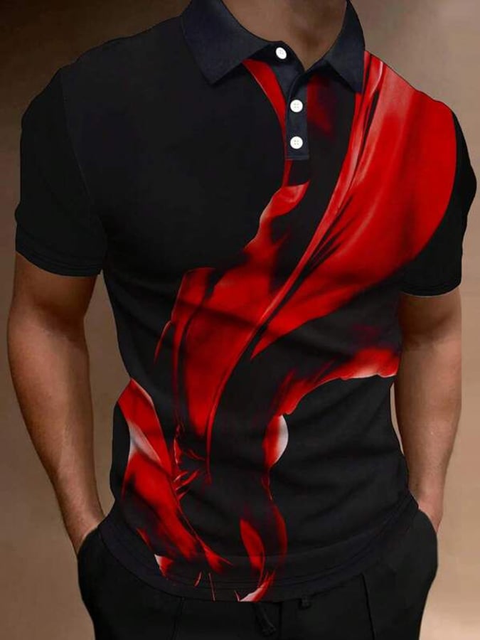 Camisa polo de moda casual estampado Short Leeved