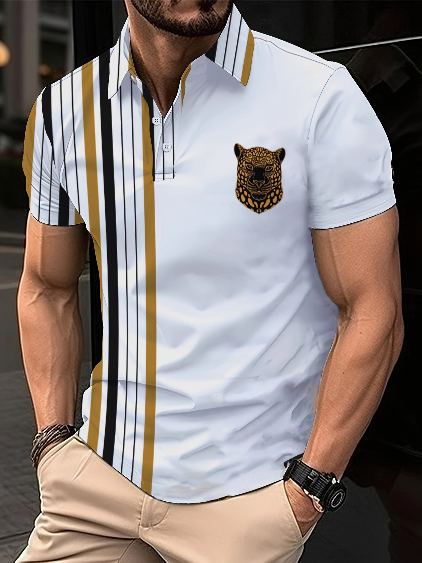 Casual Button Polo para hombre
