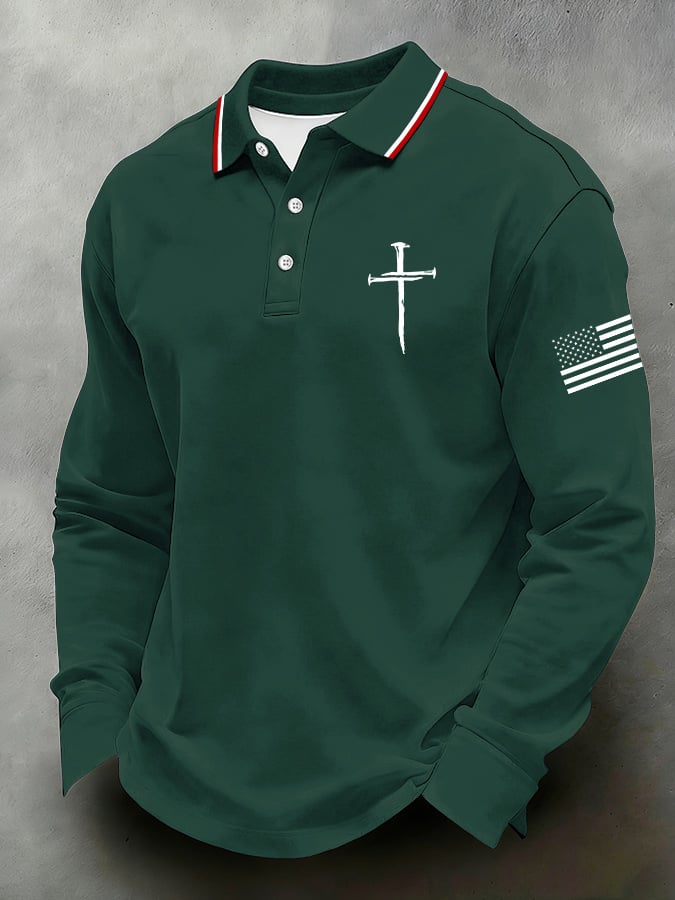 Camisa polo casual Faith-Themed para hombre