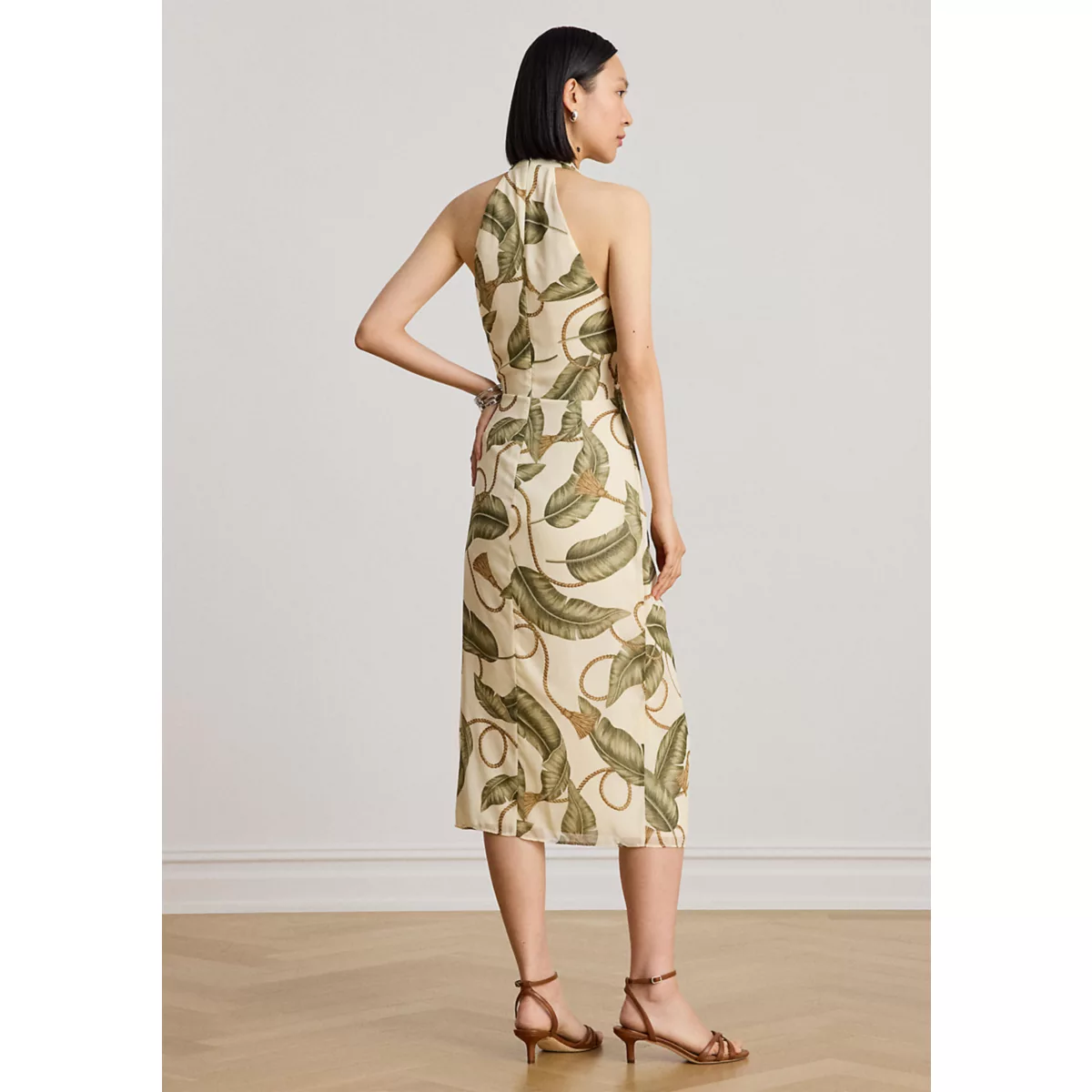 Women's Rope-Print Georgette Halter Midi Dress - 2