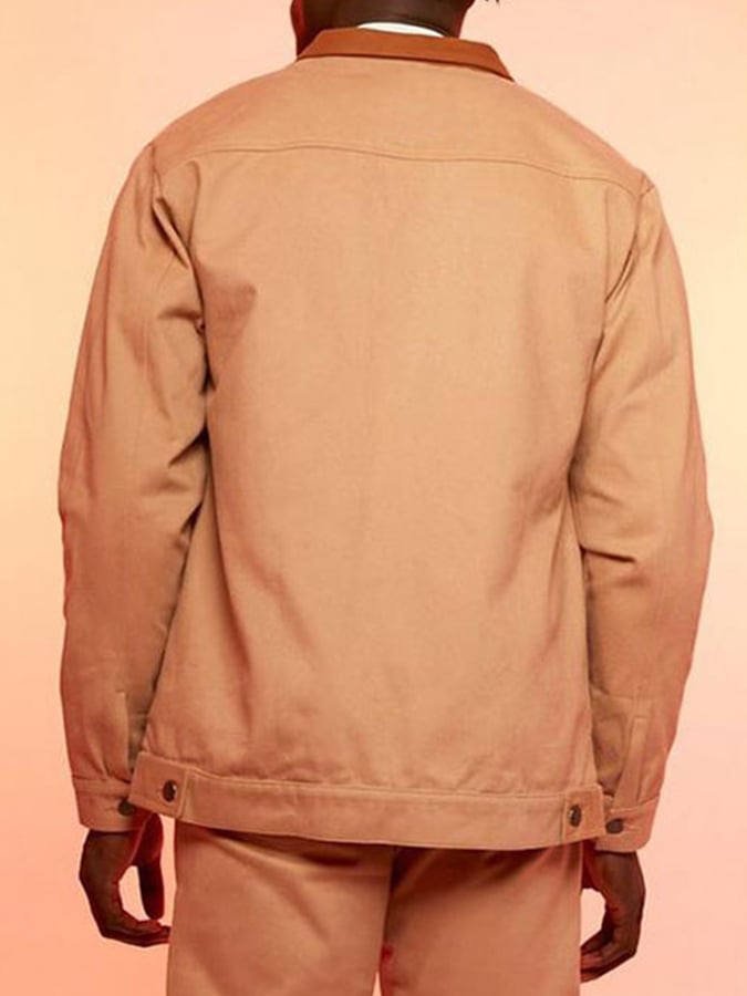 Chaqueta de moda Contrast Color holgado para hombre