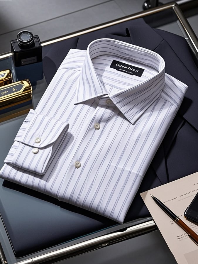 Camisa degradado solapa de manga larga para hombre