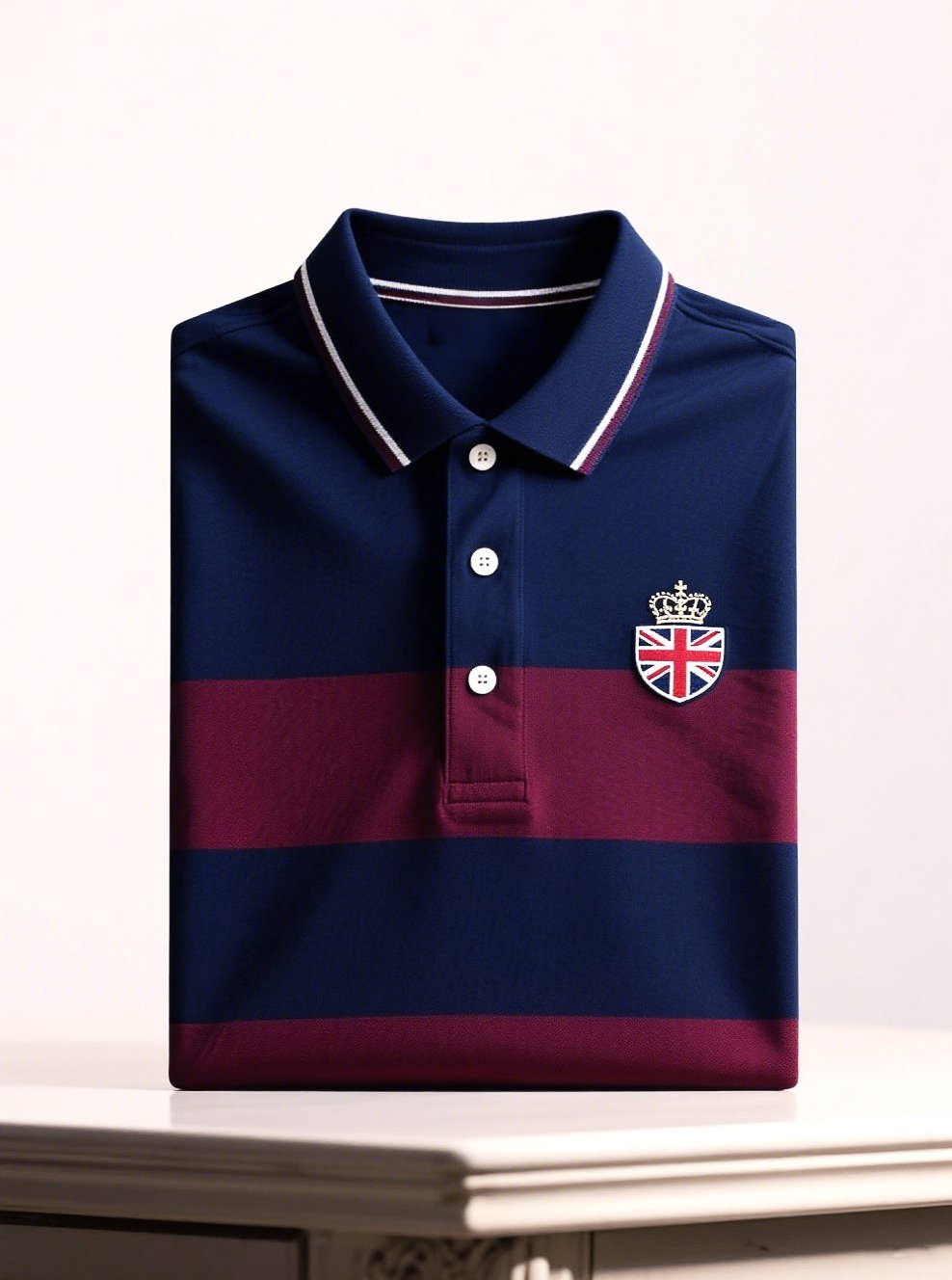 Camisa polo ejecutivo casual Union Jack Button de manga corta para hombre