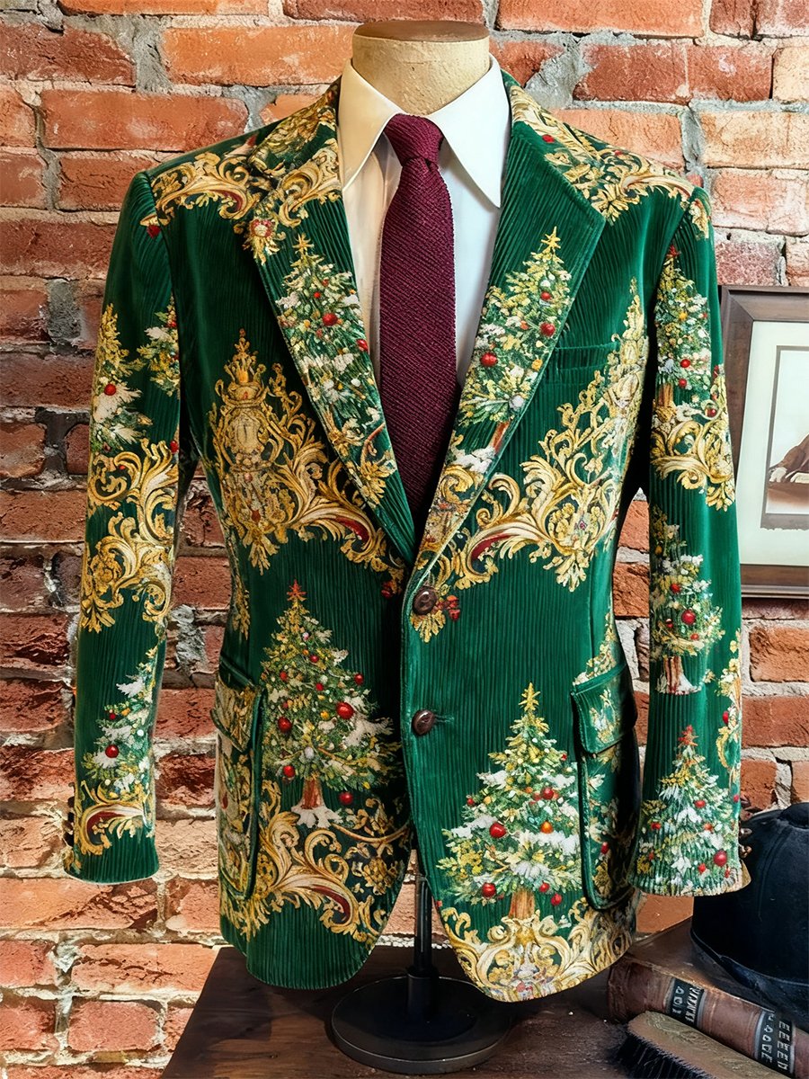 Saco vintage casual Christmas Party pana para hombre
