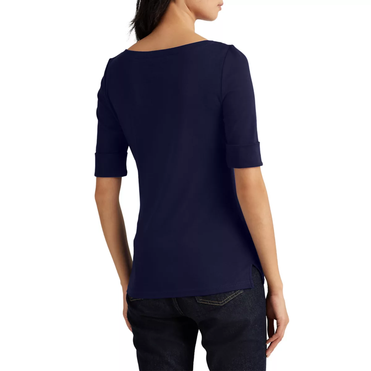 Women's Cotton Boat Neck Top - 6