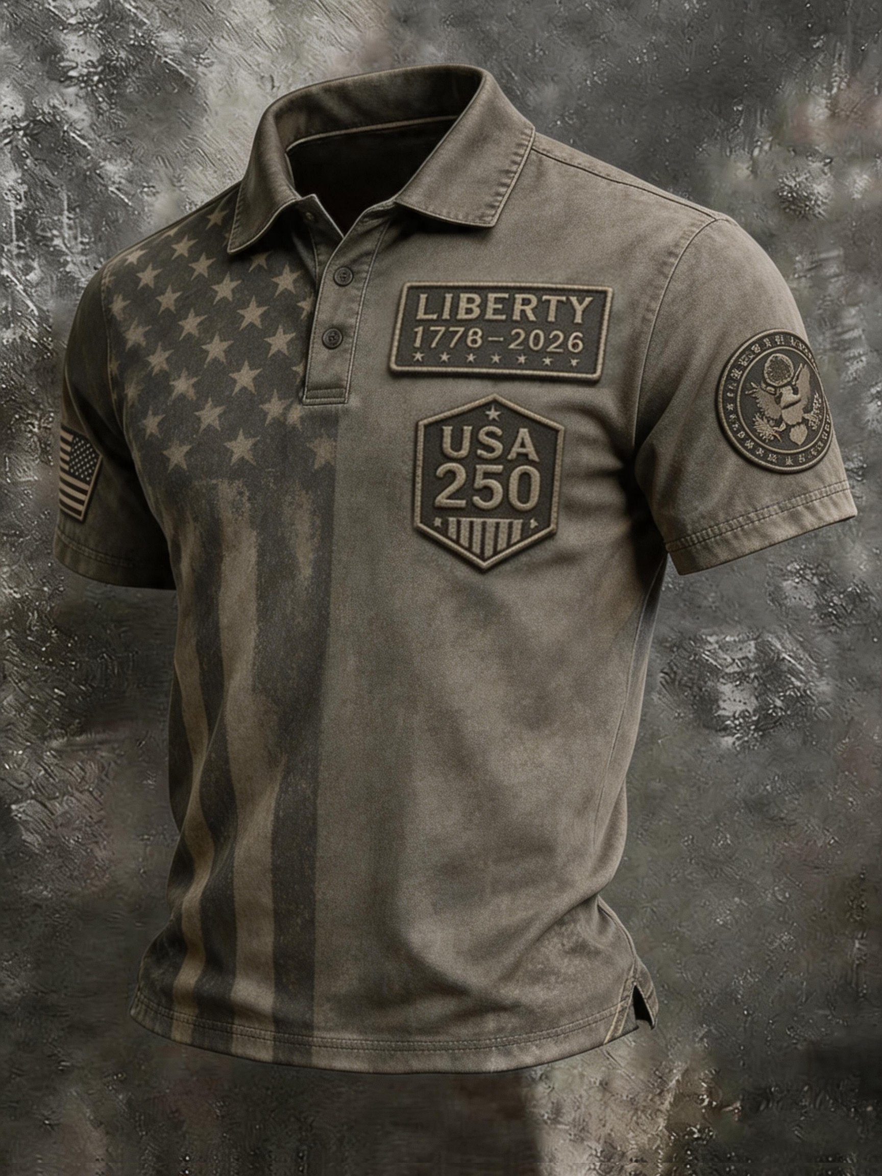 Camiseta USA 1776-2026 Independence Day estampado casual para hombre