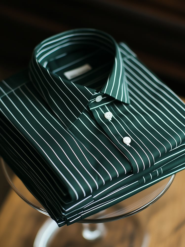 Camisa ejecutivo casual solapa de manga corta para hombre