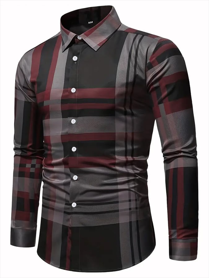 Camisa a cuadros ejecutivo casual para hombre