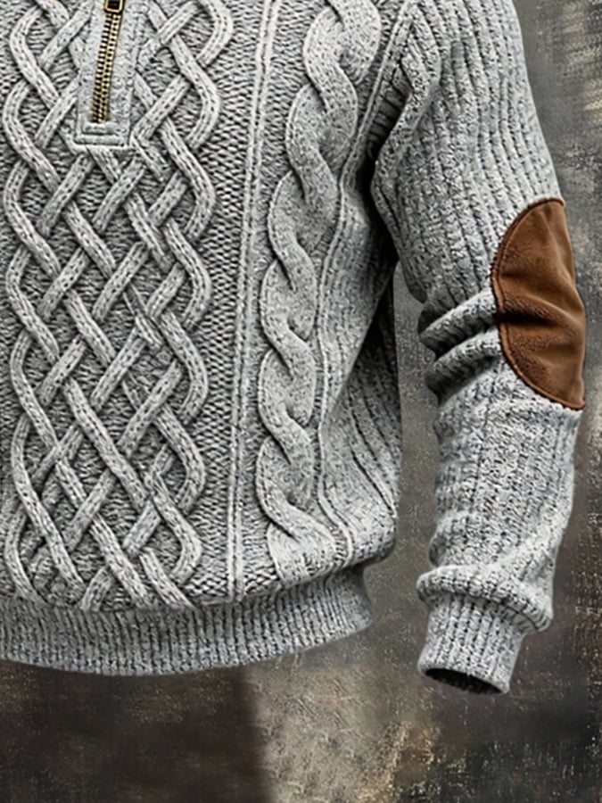 Sudadera vintage-Style desgastado texturizado tejido para hombre