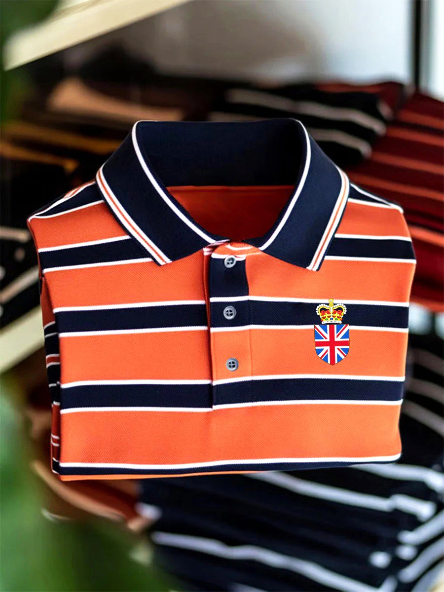 Camisa polo ejecutivo Union Jack casual Button de manga corta para hombre