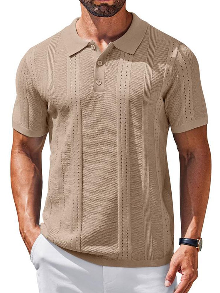 Camisa polo ejecutivo casual a rayas Sleeve para hombre