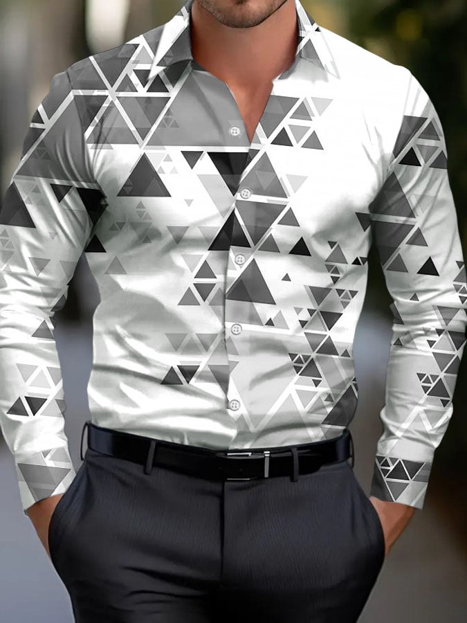 para hombre retro ejecutivo Design estampado Pocket casual camisa