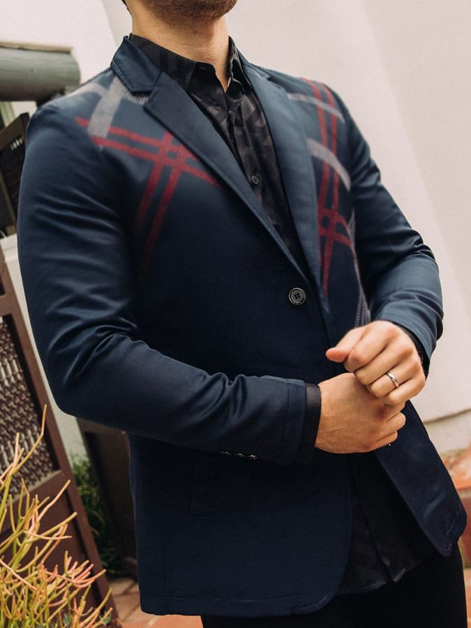 Chaqueta de moda Commuter estampado Design Suit para hombre