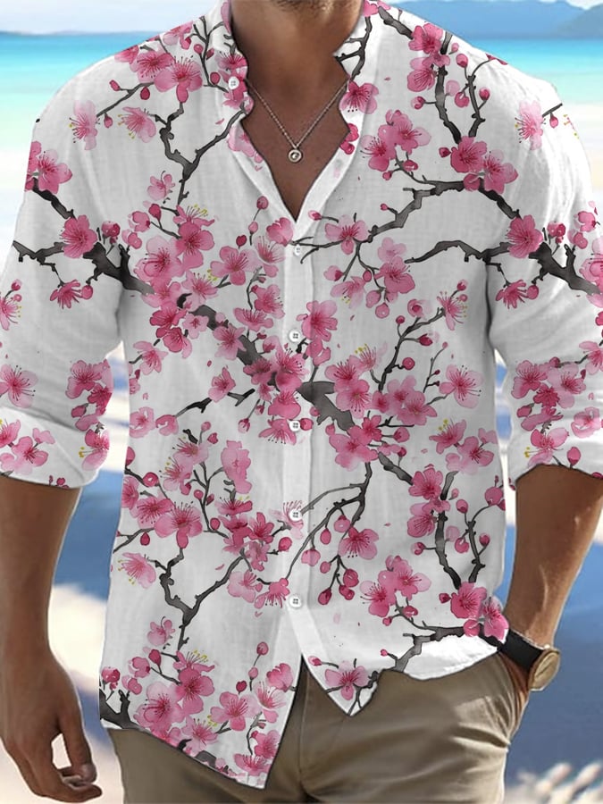 Camisa de moda Barbie Pink Simple Vacation casual para hombre