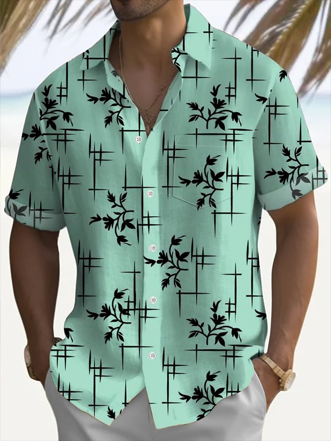 Camisa estampado Resort casual para hombre