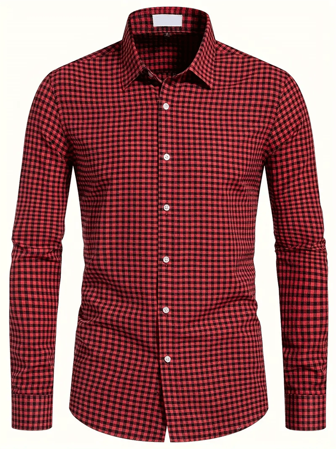 para hombre Plaid ejecutivo casual camisa