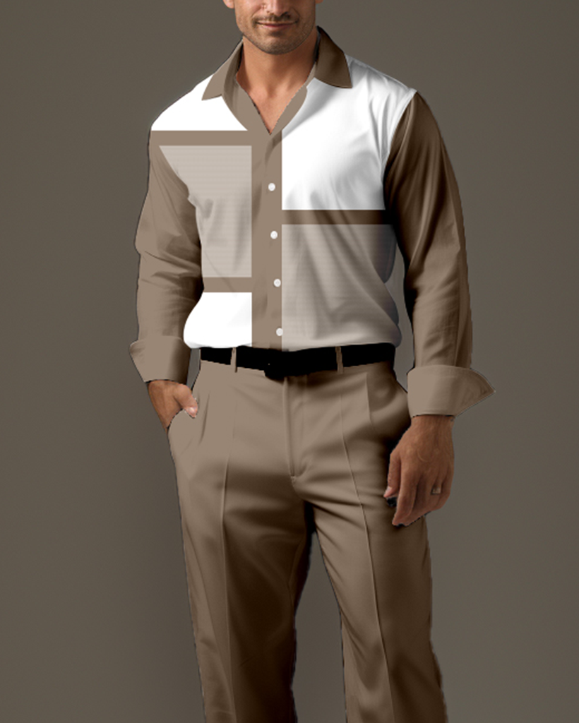 Camisa Gradient estampado de manga larga Walking Suit 520 para hombre